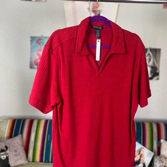 Ribbed Red Polo - Picture 1 of 3